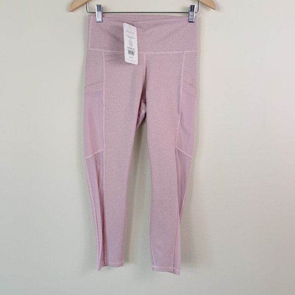 Fabletics Pants - Fabletics high waisted mesh heathered capri
